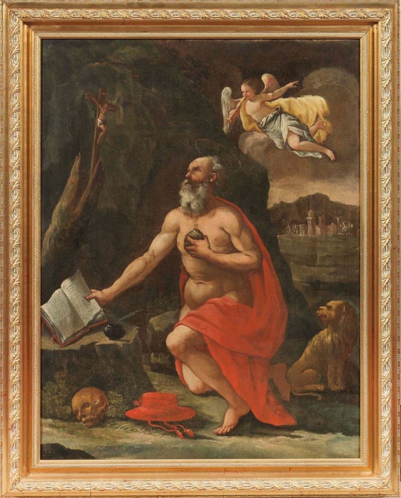 Scuola Italiana del XVII Secolo - San Girolamo Penitente