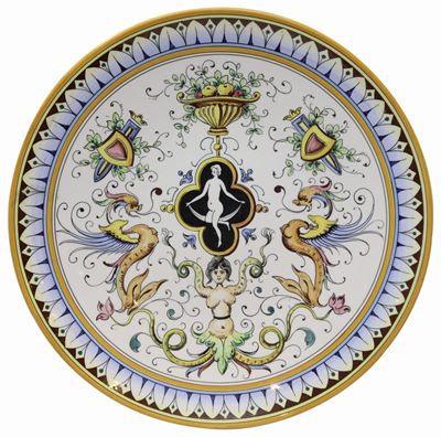 Due Piatti in Ceramica Policroma