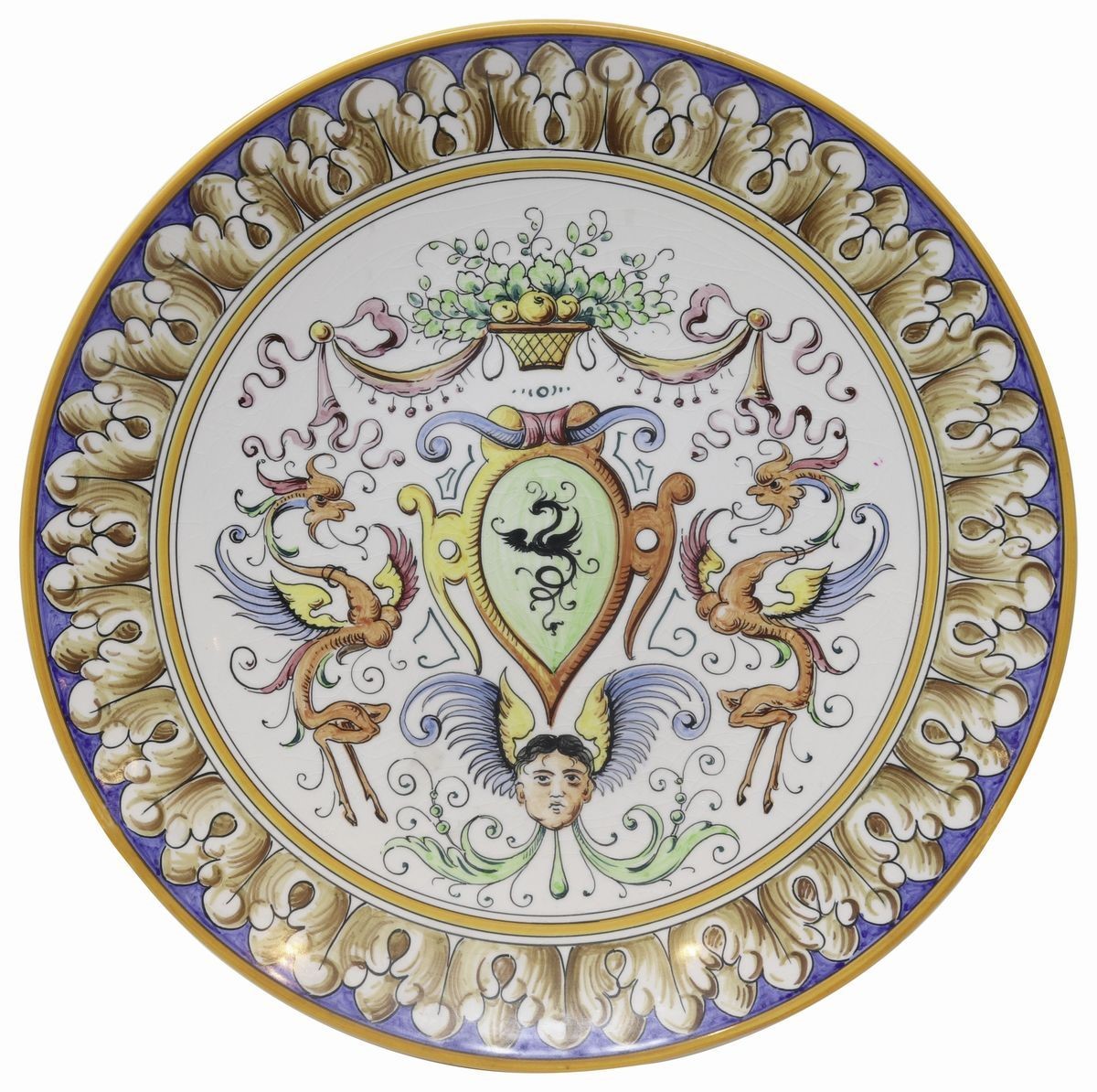 Due Piatti in Ceramica Policroma