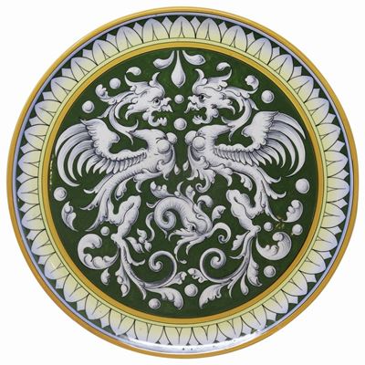 Tre Piatti in Ceramica Policroma