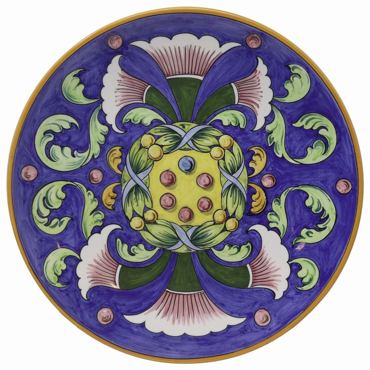 Tre Piatti in Ceramica Policroma