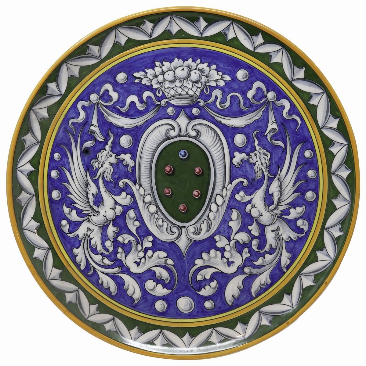 Tre Piatti in Ceramica Policroma