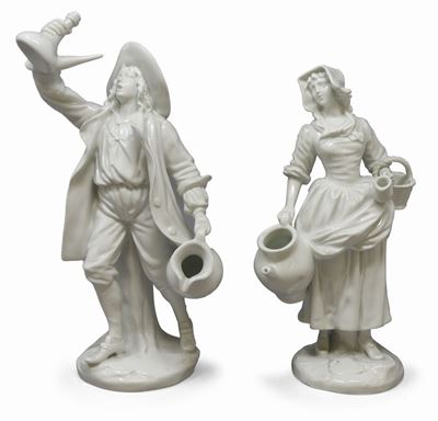Tre Sculture in Porcellana Bianca