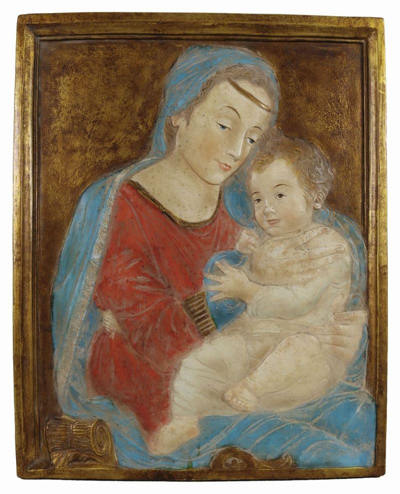 Madonna con Bambino in Terracotta Policroma