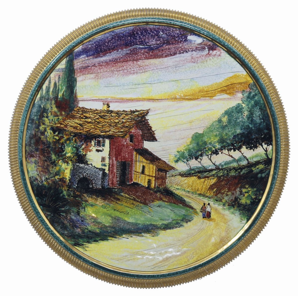 Due Piatti in Ceramica Policroma