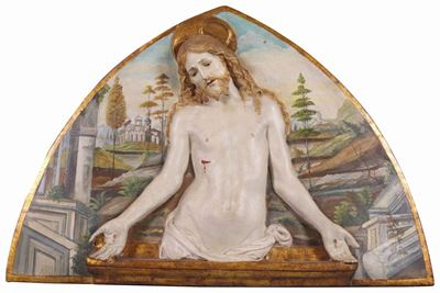 Lunetta in Maiolica Policroma