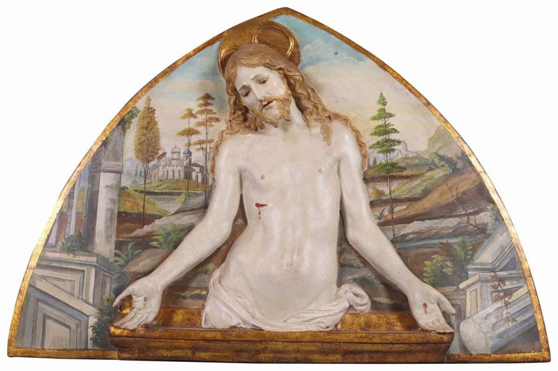 Lunetta in Maiolica Policroma