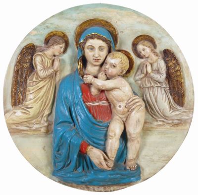 Tondo in Terracotta Policroma
