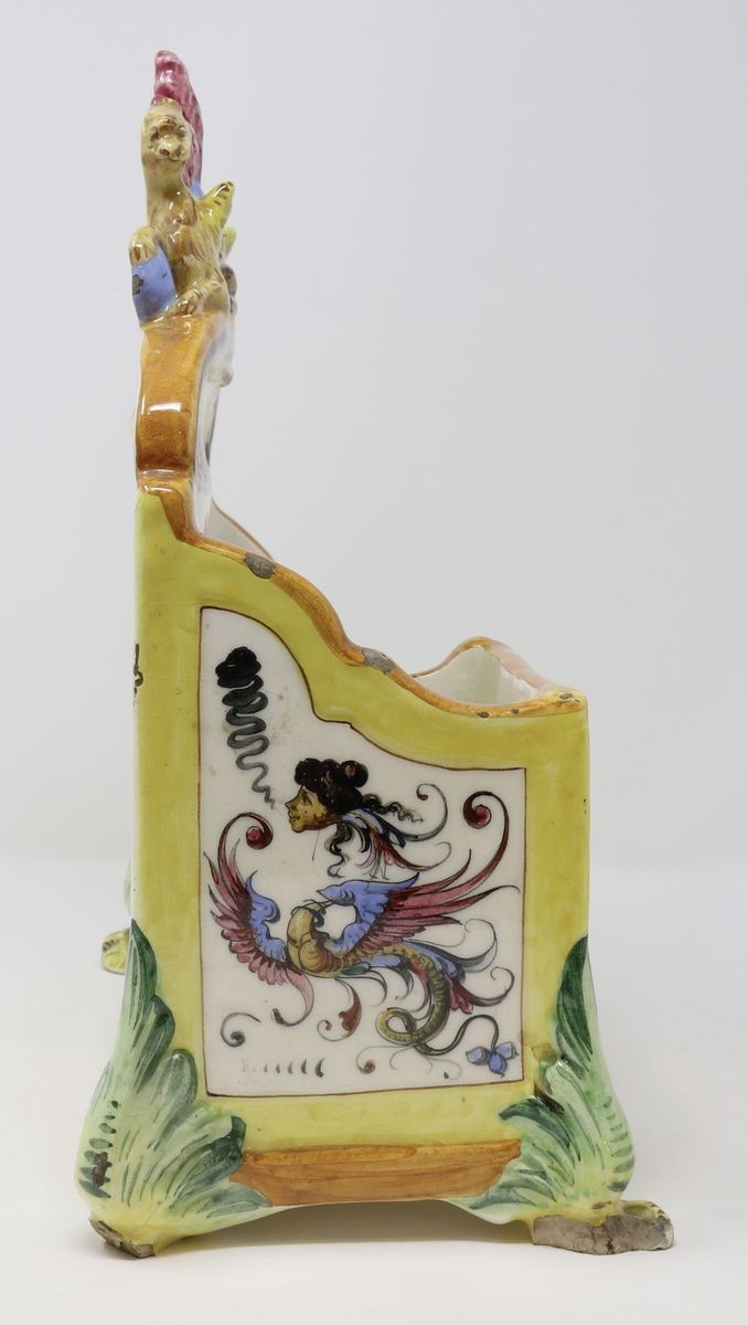 Portacarta da Scrittoio in Maiolica Policroma