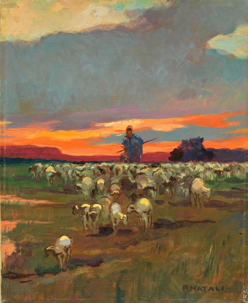 Renato Natali - Verso L'ovile al Tramonto