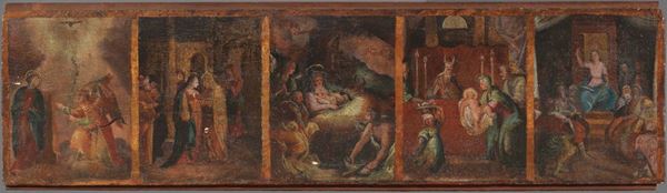 Scuola senese del XVI secolo - Scene della Vergine