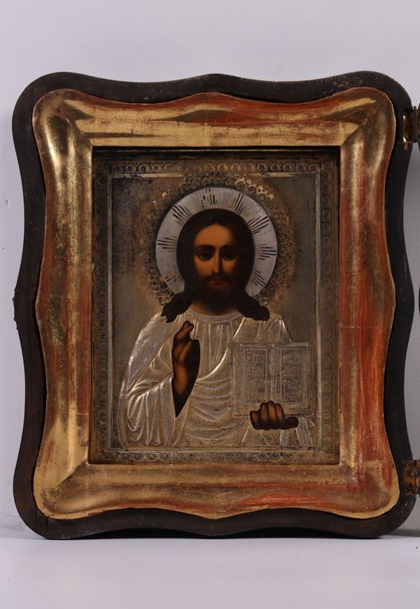 Icona del XIX secolo - Cristo Pantocratore