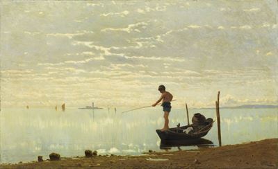 Giovane Pescatore in Laguna