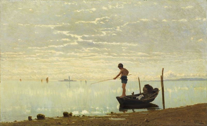 Guglielmo Ciardi - Giovane Pescatore in Laguna