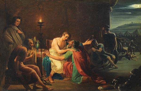 Giuseppe Diotti - Priamo implora Achille per la restituzione delle spoglie di Ettore
