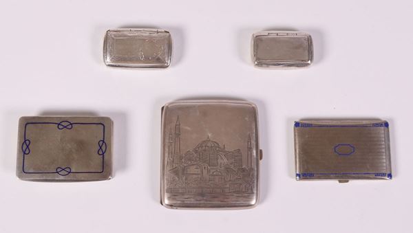 Cinque oggetti in argento  - Asta Gioielli, Orologi e Argenti - Casa d'aste Farsettiarte