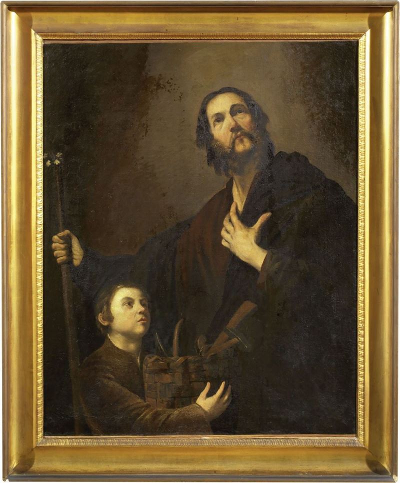 Scuola Napoletana del XVII Secolo - San Giuseppe e Gesù Bambino