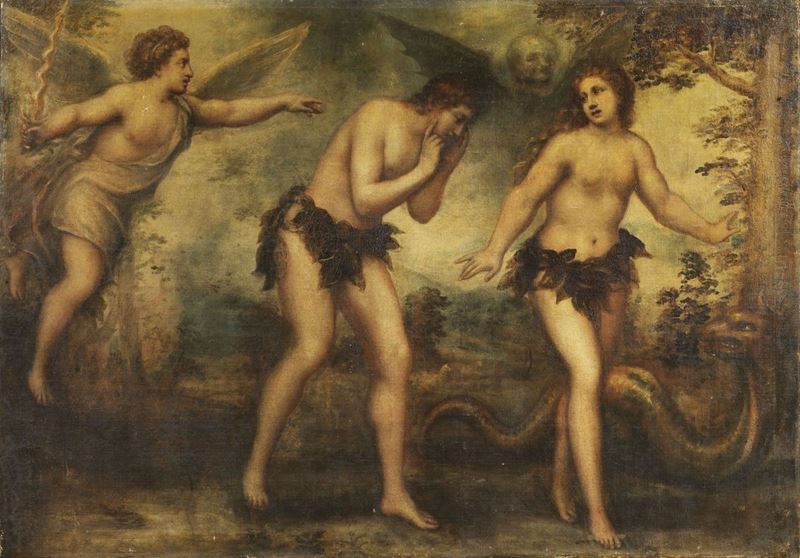 Scuola Veneta del XVII Secolo - Cacciata dal Paradiso