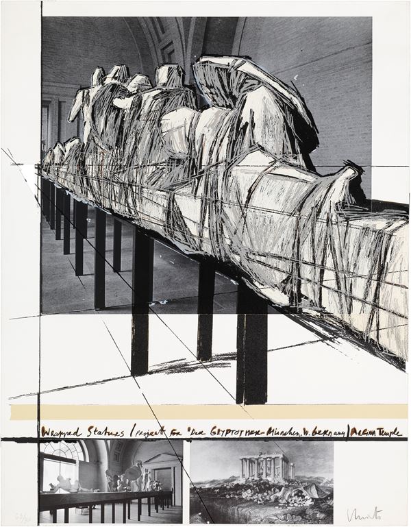 Christo - Wrapped Statues. Project for the Glyptotec