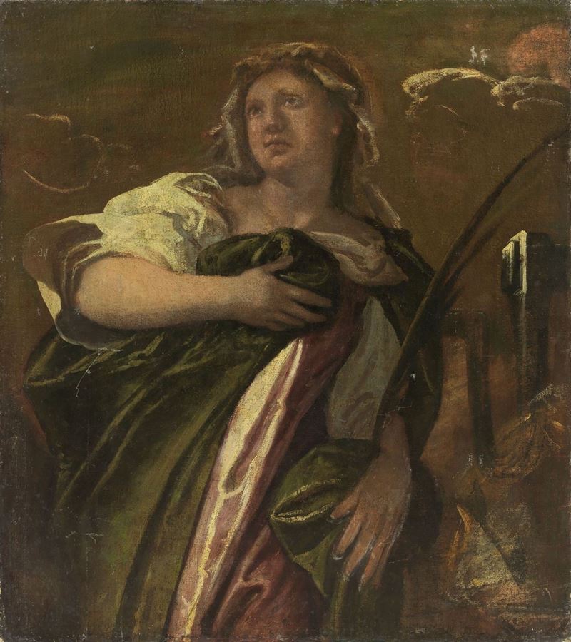 Scuola Veneta del XVII Secolo - Santa Martire con Palma