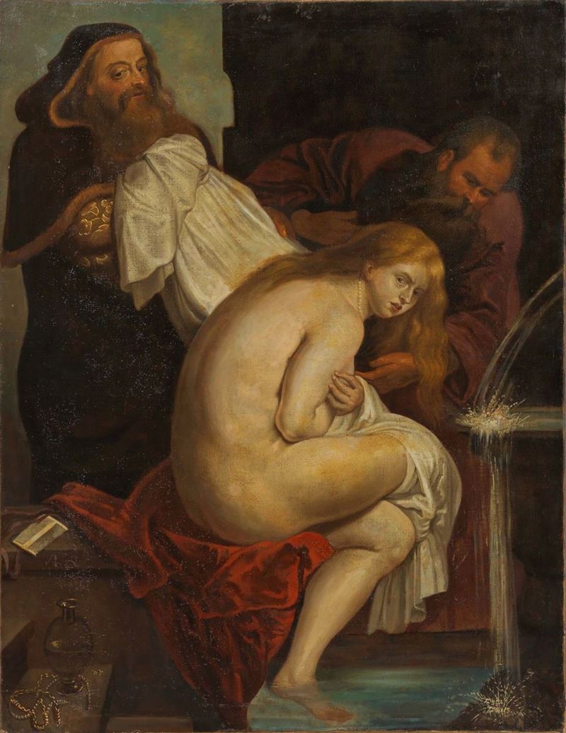 Scuola Fiamminga del XVII Secolo - Susanna e i Vecchioni