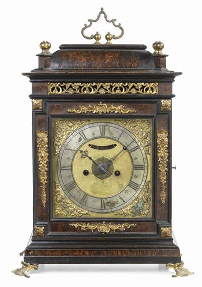 Orologio a Mensola in Legno Listrato in Radica