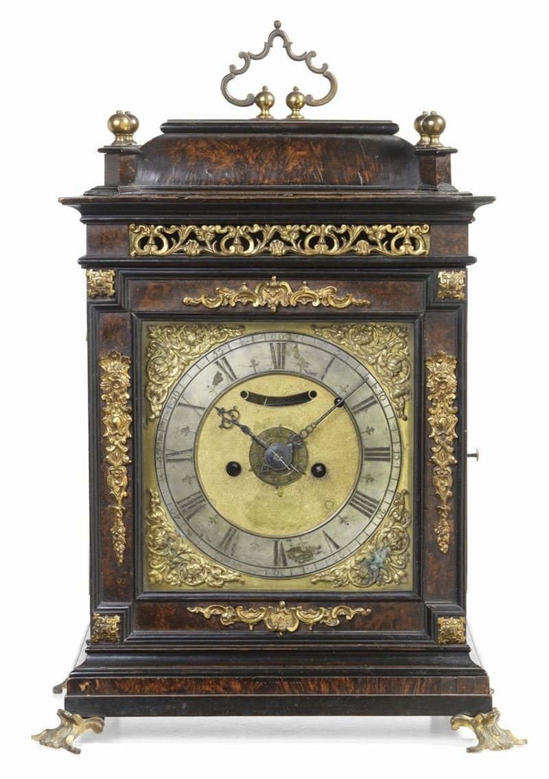 Orologio a Mensola in Legno Listrato in Radica