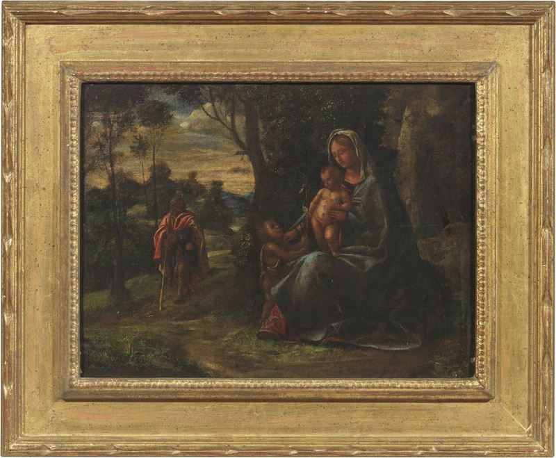 Scuola Ferrarese del XVI Secolo - Sacra Famiglia con San Giovannino