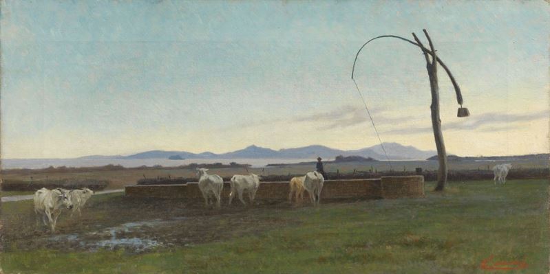 Eugenio Cecconi - Abbeverata Dopo la Pioggia