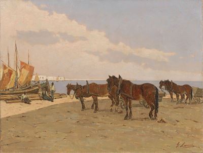 Sosta di Cavalli sul Lungomare di Trieste
