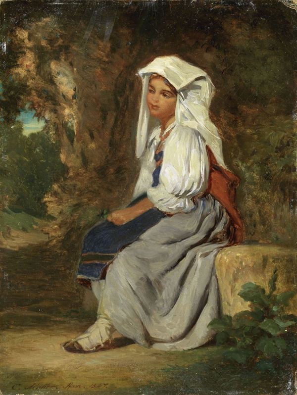 Karl M&#252;ller - Giovane italiana seduta in un bosco
