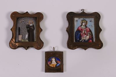 Tre Piccoli Dipinti in Smalto