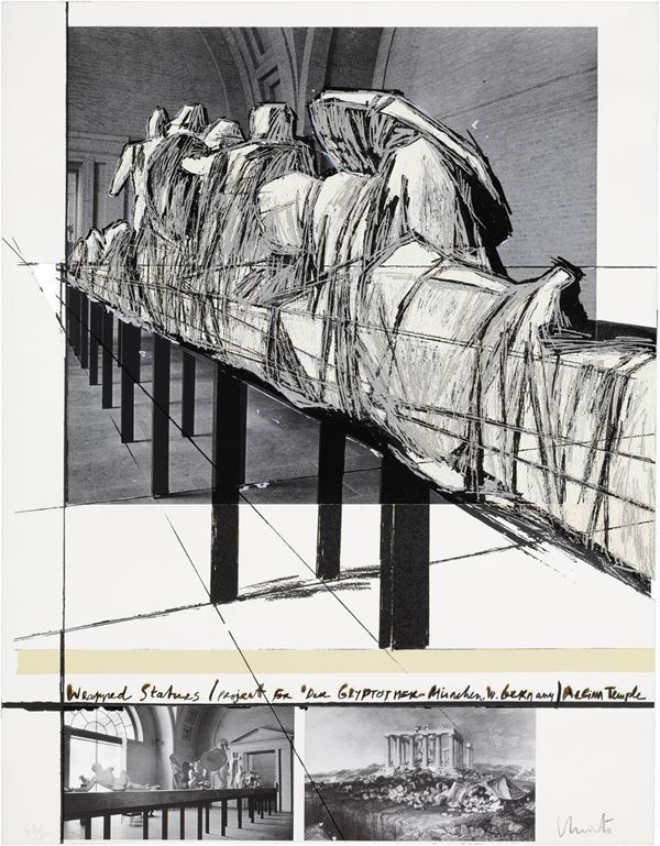 Christo - Wrapped Statues. Project for the Glyptoteck