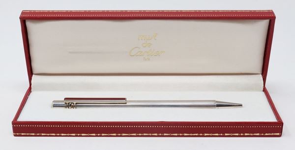 Penna in acciaio e lacca rossa Must de Cartier