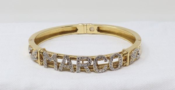 Bracciale in oro giallo e bianco e brillanti  - Auction Jewelery, Watches and Silver - Casa d'aste Farsettiarte