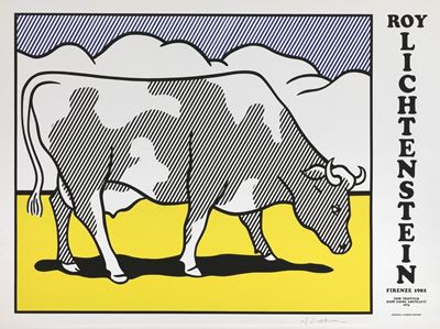 Cow Triptych (cow Going Abstract) Poster