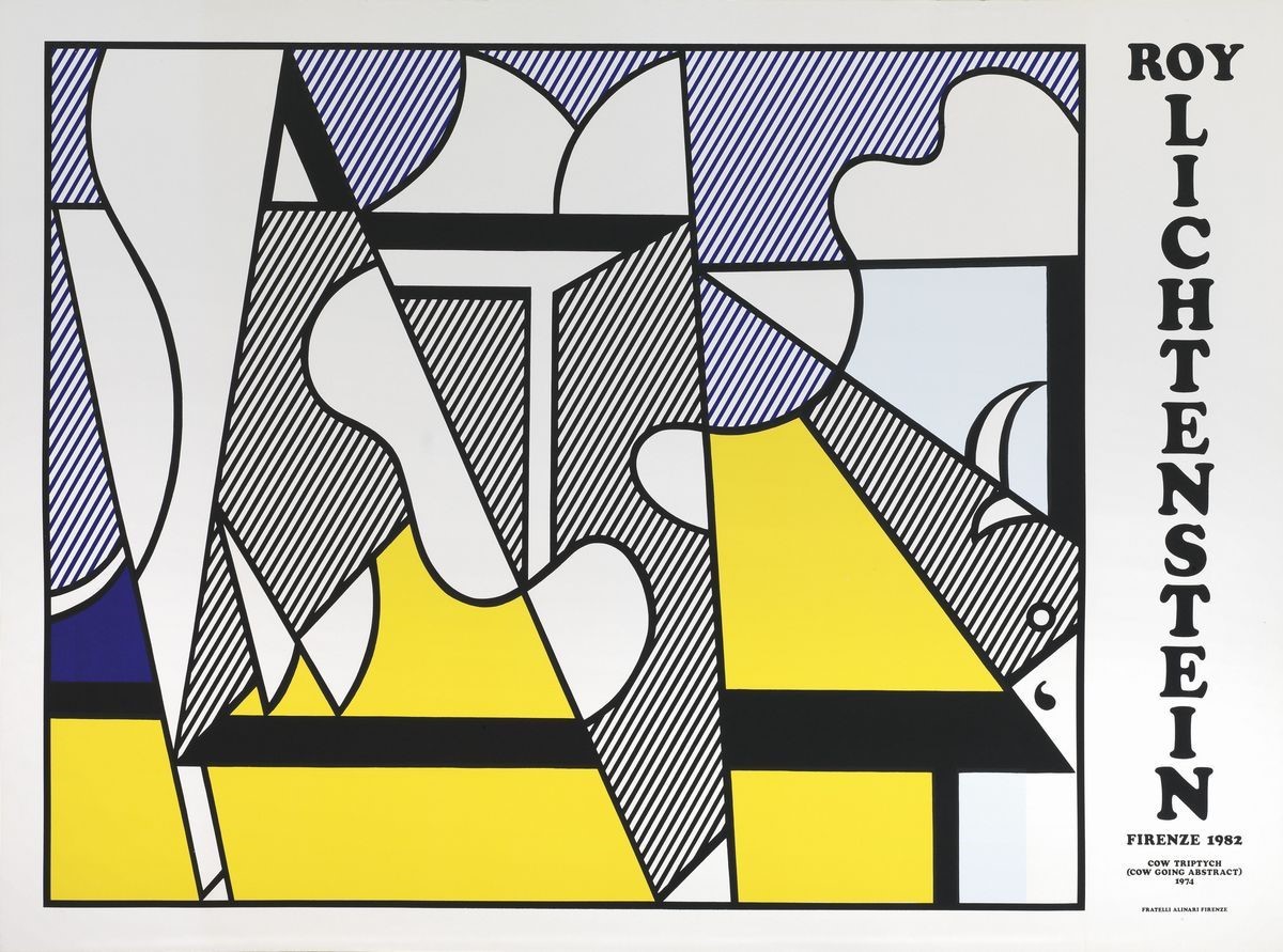 Roy Lichtenstein - Cow Triptych (cow Going Abstract) Poster