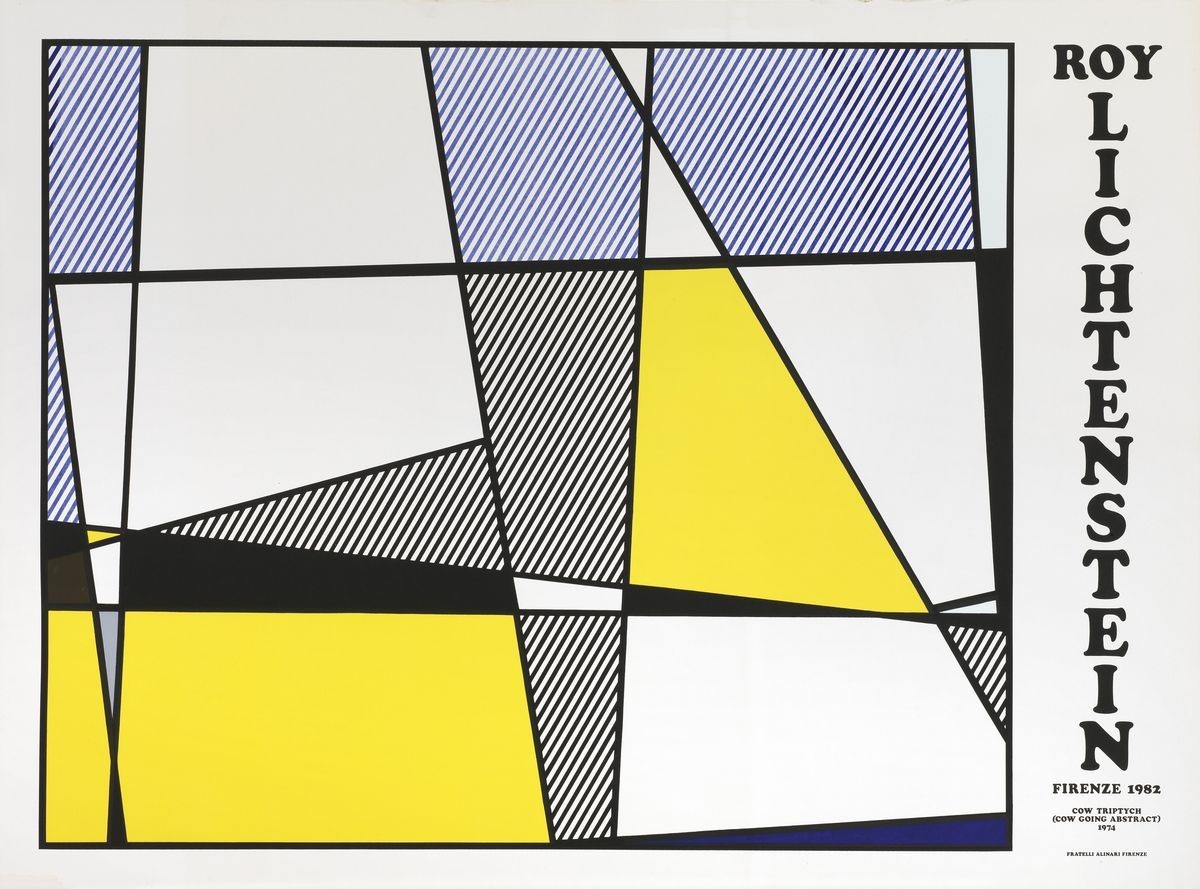 Roy Lichtenstein - Cow Triptych (cow Going Abstract) Poster