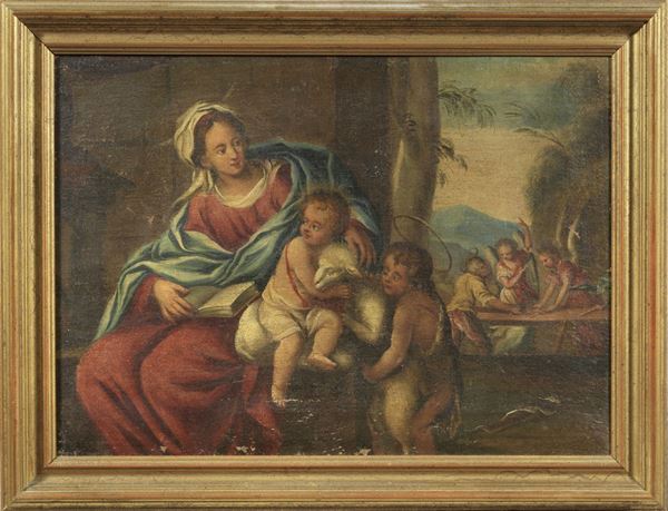 Scuola italiana del XVII secolo - Madonna col Bambino e San Giovannino