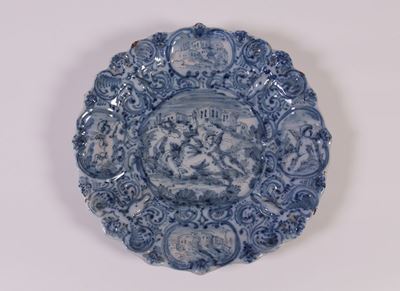 Vassoio in Maiolica Blu