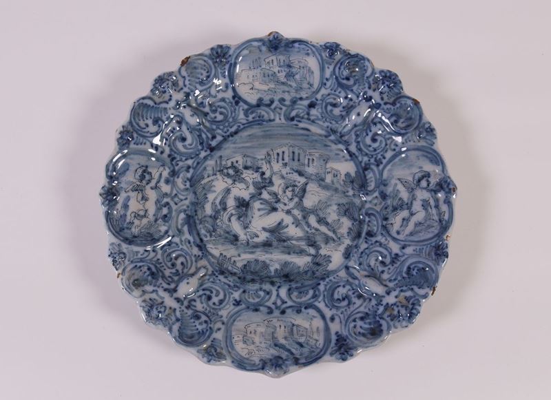 Vassoio in Maiolica Blu