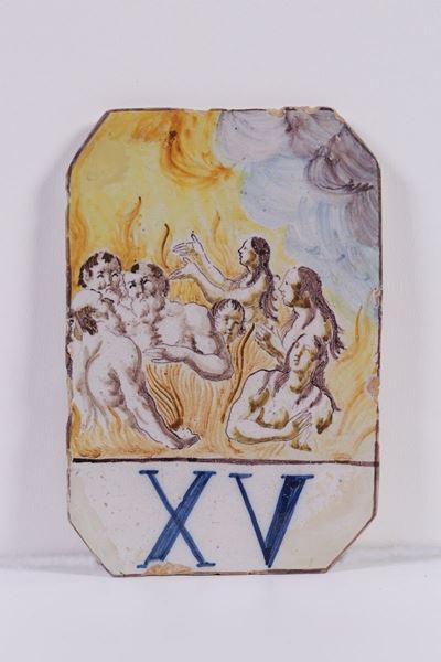 Targa in Maiolica Policroma