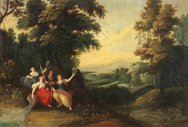 Scuola fiamminga del XVIII secolo - Scena campestre