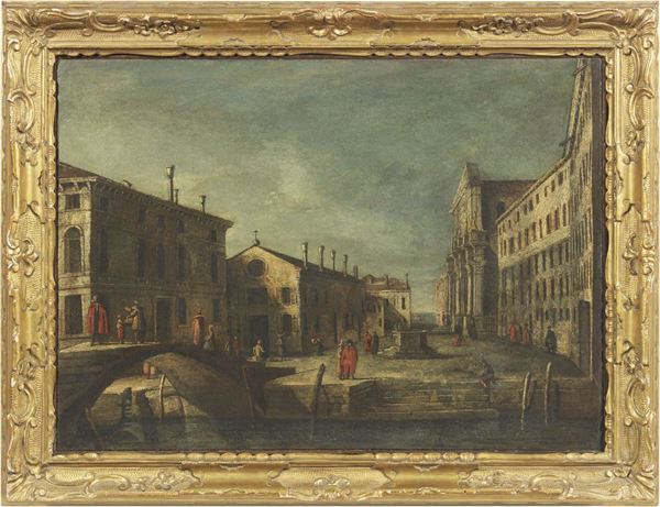 Scuola veneta del XVIII secolo - Campo dei Gesuiti a Venezia