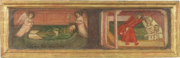 Scuola toscana del XIV secolo - Santo deposto e Angelo della punizione