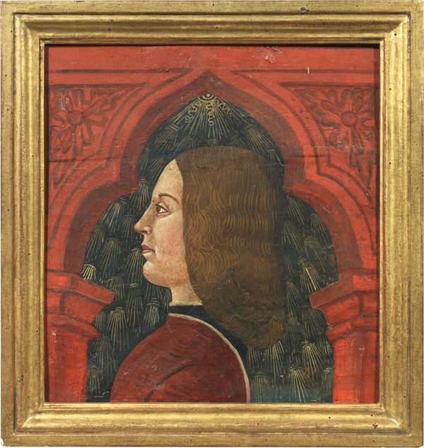 Scuola lombarda del XVI secolo - Ritratto di giovane di profilo