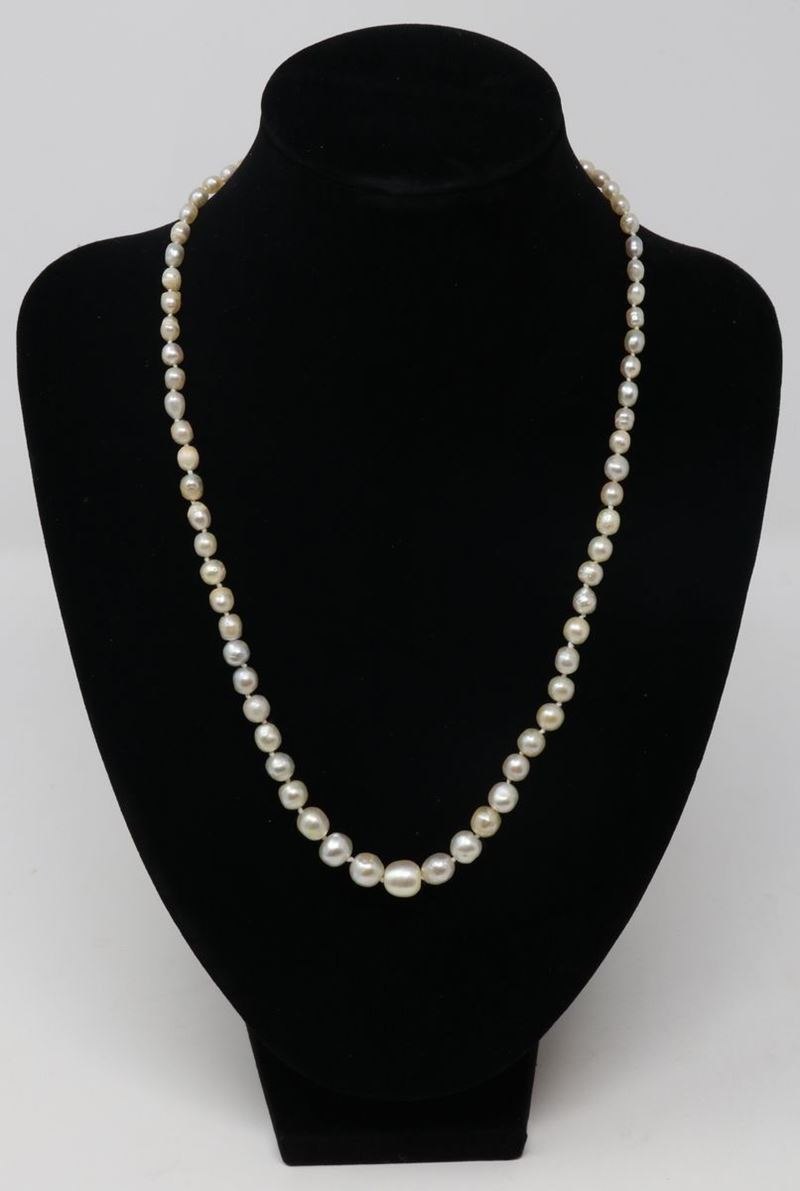 Collana di Perle Naturali a Scalare