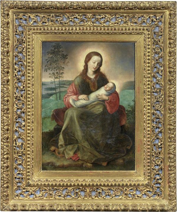 Scuola fiamminga del XVI secolo - La Beata Vergine con il Bambino