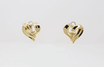 Orecchini a Cuore in Oro Giallo