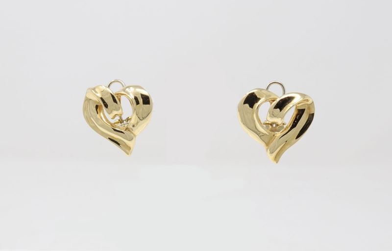 Orecchini a Cuore in Oro Giallo